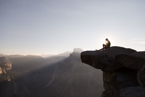 man on cliff